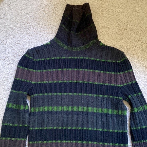 Authentic Gucci Striped Turtleneck Wool Sweater Size Large - Picture 2 of 6
